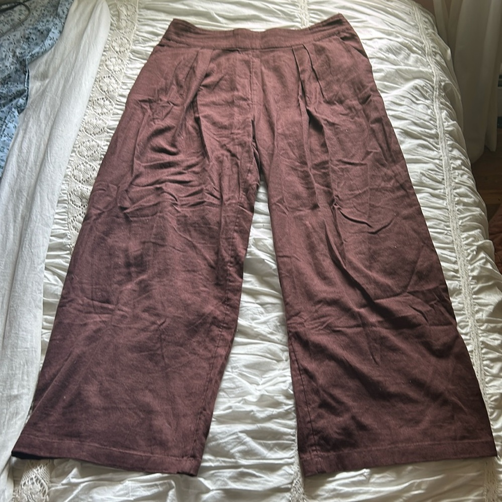 Abercrombie & Fitch Linen Blend Ultra Wide Leg Pants